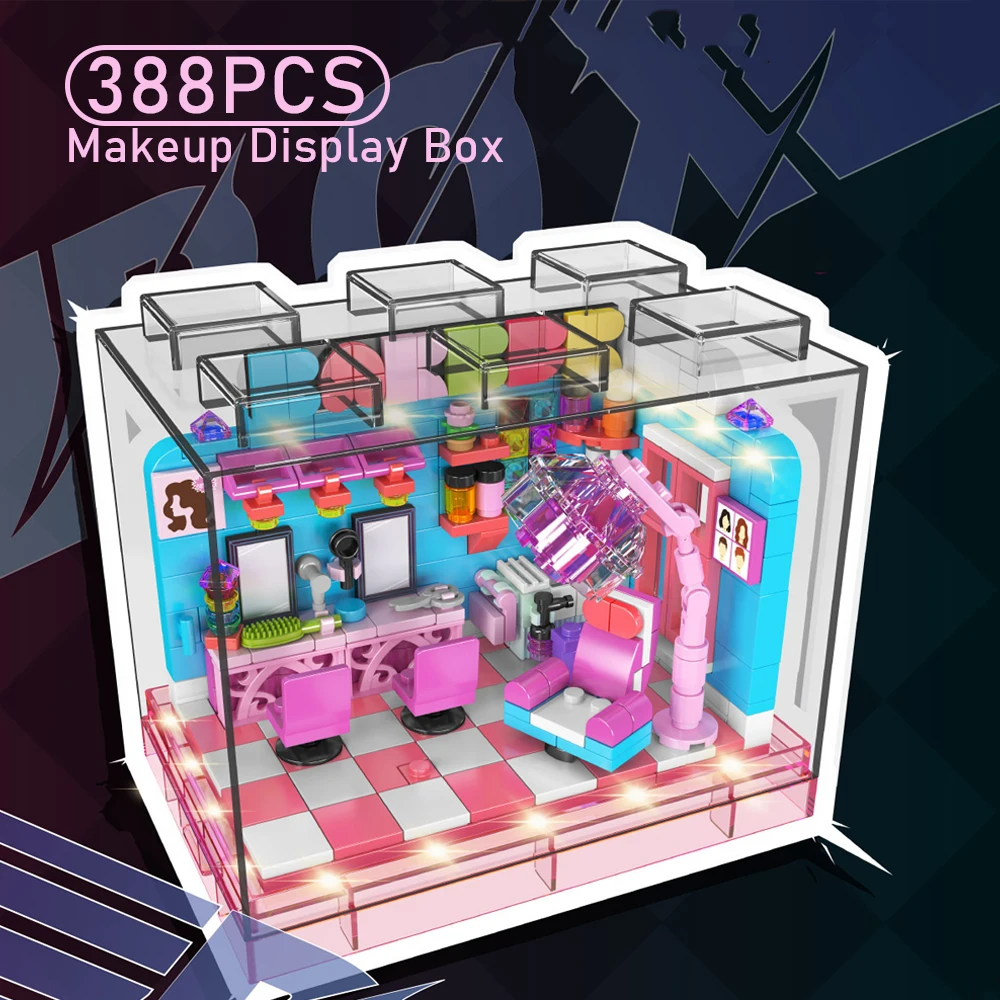 

Креативная подсветка для макияжа, витрина, строительные блоки, сборная модель, обучающая игрушка-головоломка, подарок для девочек, детский декор для рабочего стола