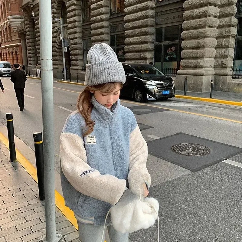 Jaet d'hiver en velours d'agneau pour filles, doublé Bla Fce, grand haut pour enfants et adolescents de 2 à 3 ans, vêtements d'extérieur pour filles