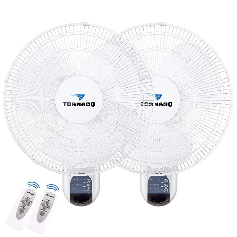 Télécommande de ventilateur mural oscillant de 16 pouces, 3 vitesses l'intensité, 2650 CFM, 6 pieds, homologué de sécurité UL