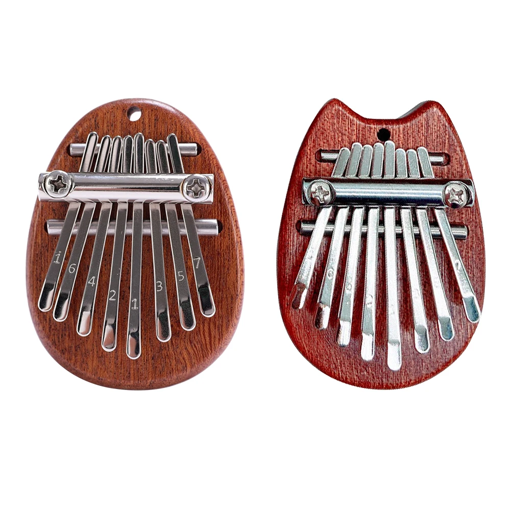 8 Keys Mini Kalimba Wooden Thumb Piano with Lanyard Musical Instrument Piano Music Lover Birthday Valentines Day Gifts - view 4