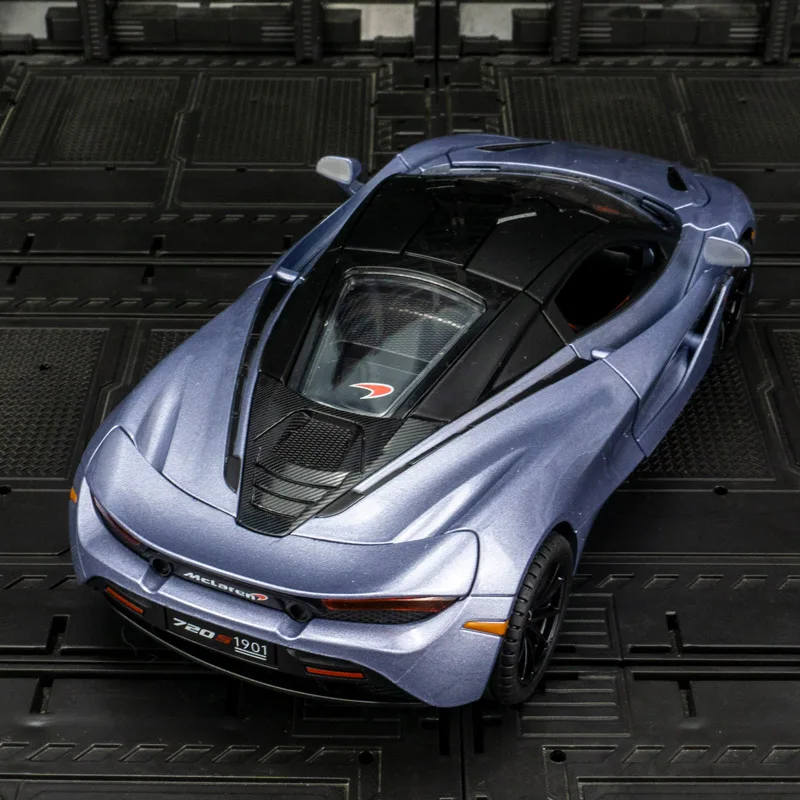 Ornement de modèle de voiture en alliage McLaren 720 1:24, jouet de course régénératif pour enfants, porte et capot peuvent être ouverts