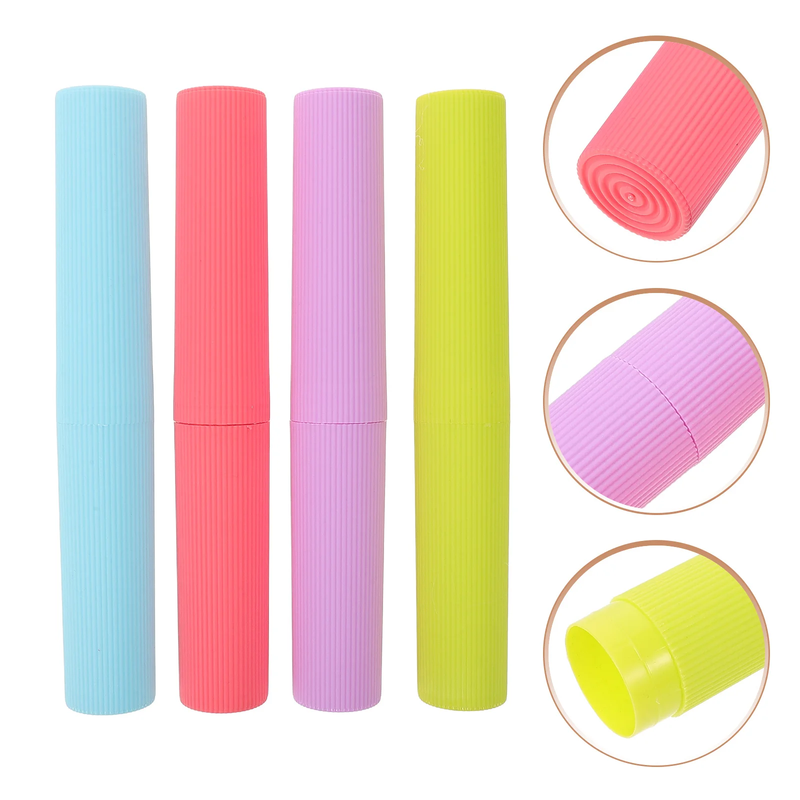 

4Pcs Toothbrush Container Portable Travel Essential Protection Against Brush Deformation Compact Storage Friendly Toothbrush