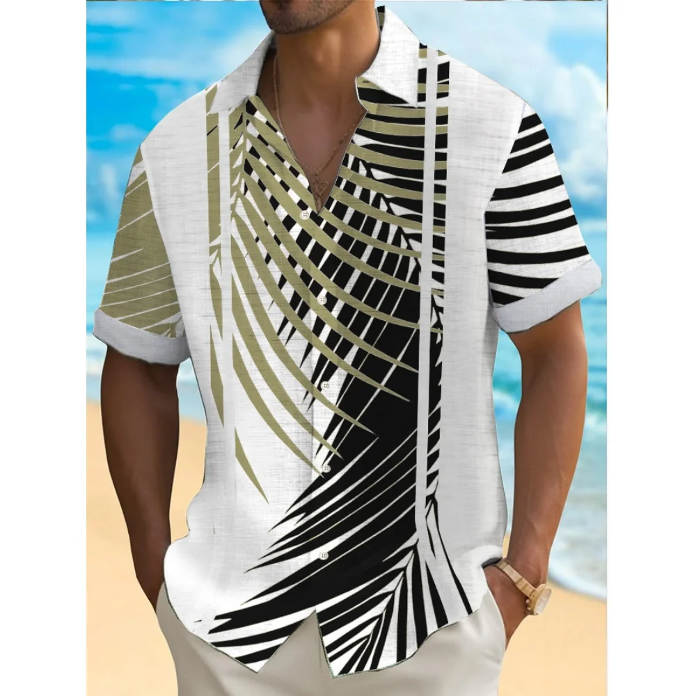 

Chemise hawaïenne à manches courtes pour hommes, haut respirant, vêtements décontractés, mode estivale