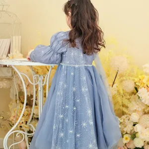 Elsa Frozen Girl Jubiläumskleid Lange Mango Gaze Herbst Winter Winter Elegante Prinzessin Gala Kleider für 3 bis 10 Jahre -alte Mädchen 6 Hauptverkaufskleid Gala Kind - №6