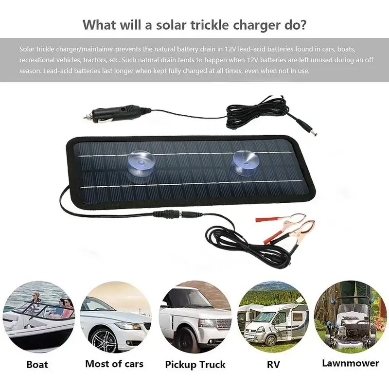 Solar Panel 18v 20w Battery Charger System Portable Maintainer Marine Boat Car Solar Trickle Charger For Car Rv Battery