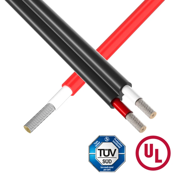 Twin Core Solar Cable 1x4/2x6mm² 1000V DC Red Black Copper Wire for  Solar Panel Photovoltaic Power Generation Wiring System