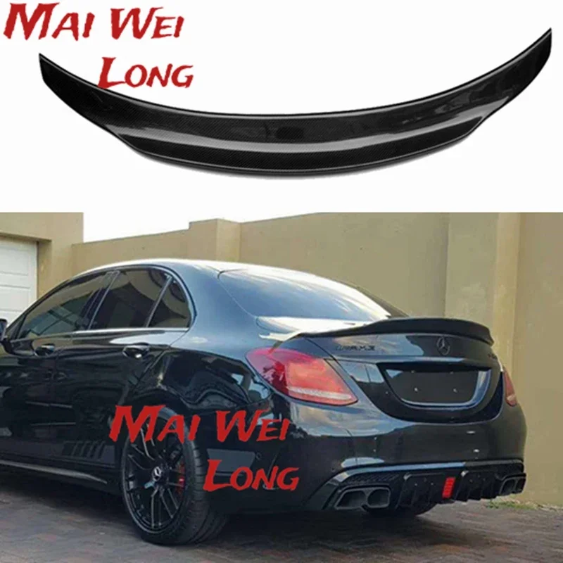 E Class W213 PSM Style Carbon Spoiler with 3M Tape Rear Tail Wing Bootlid Lip for Mercedes E200 E250 2016-2017 4 Door Sedan