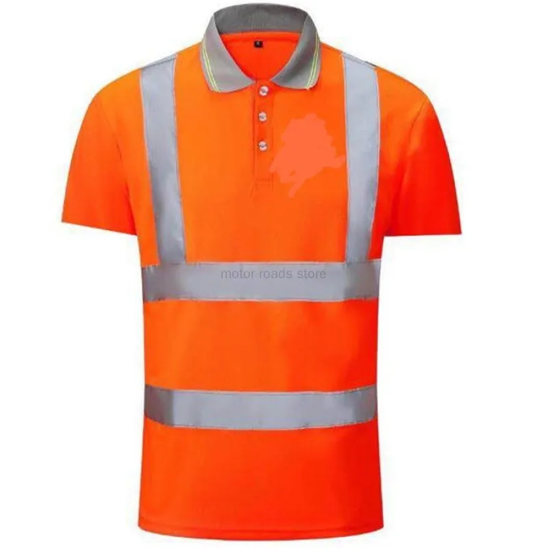 Unisex High Visibility Reflective Safety T-shirt Quick Drying Short Sleeve Workwear Outdoor Construction Protective Work Clothes