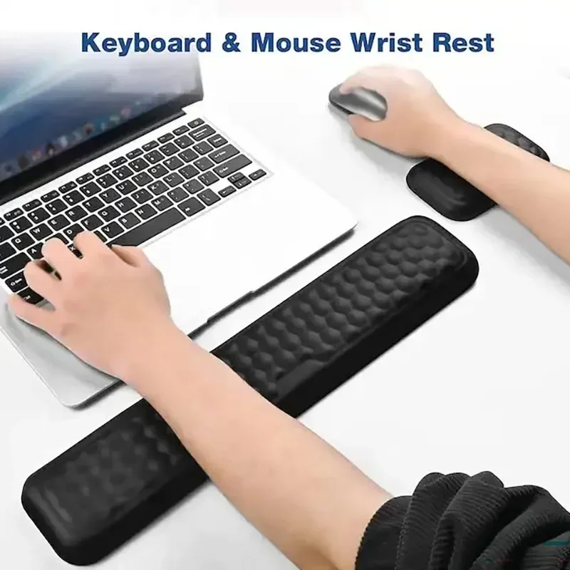 Keyboard Pad Set Memory Foam for Office Computer Laptop Easy Typing Pain Relief Keyboard Wrist Rest L