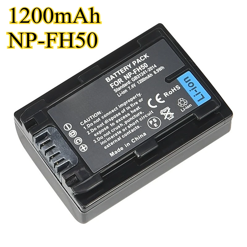 

1200mAh NP-FH50 Lithium Battery Suitable for Sony NP-FH50-NPFH50 HX100 A230 A290 A390 Camera Battery