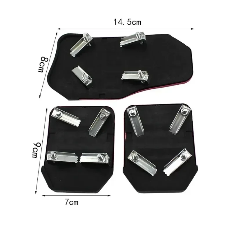 Copertura del pedale dell'auto universale in alluminio cambio automatico freno carburante Gas pedale Set Kit pedali rosso blu argento strumenti antiscivolo