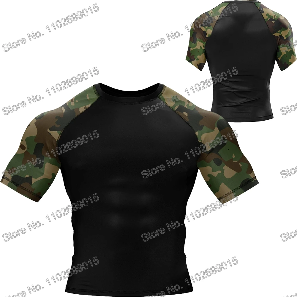 Sleeve Camo Surfing Clothing Men Rash Guard Short Sleeve UV Protection Diving Swimwear Summer UPF 50+ Beach Tights Women Tops