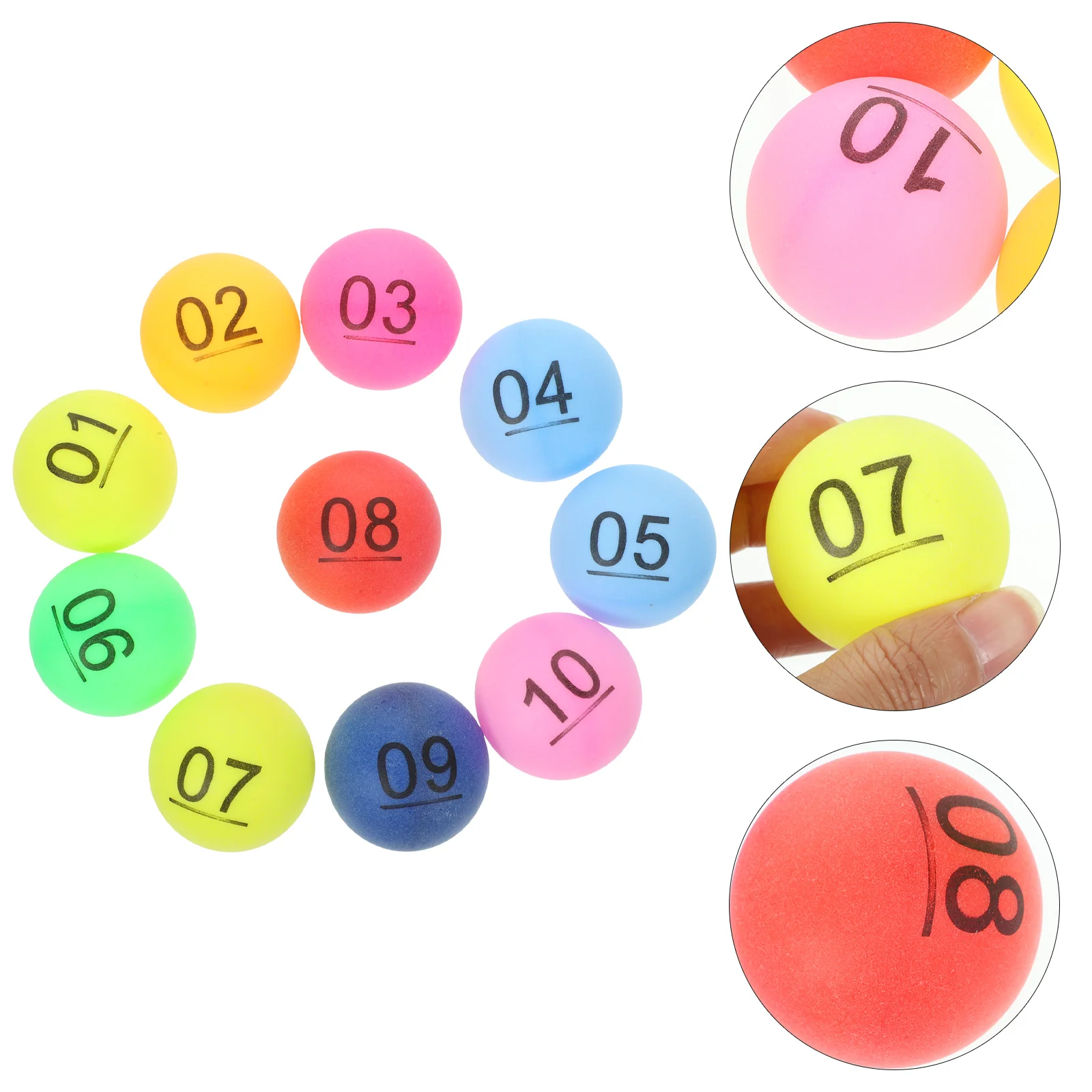 10 Pcs Color Number Ball Lottery Box Selection Party Draw Table Tennis Game Balls Portable Entertainment for Pp