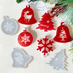 Stampi in resina di Capodanno per gioielli pendenti fai da te Piccola campana Albero di Natale Alce Stampo in silicone Stampo in resina epossidica di cristallo Forniture artigianali