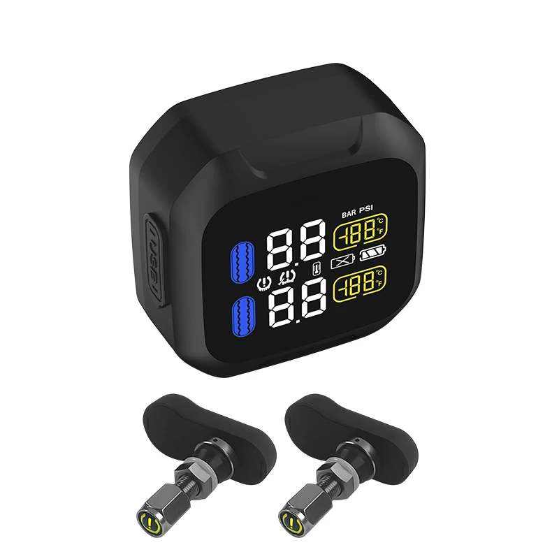 مراقبة ضغط الإطارات اللاسلكية ، مراقبة ضغط الإطارات ، 2 مستشعر داخلي ، TPMS ، دراجة نارية ، دراجة ، قاطرة ثقيلة ، عربة بطارية ، M3A ، إصدار التحديث