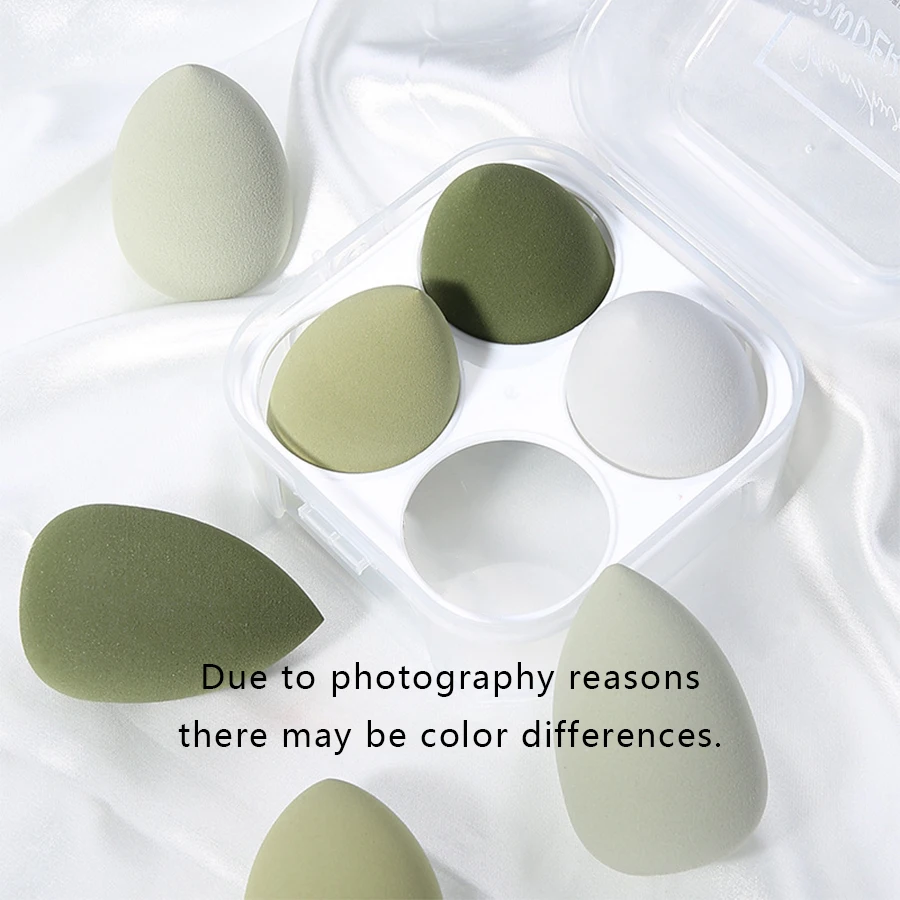 مجموعة إسفنجة مكياج على شكل بيضة مع حامل بيض مبتكر للتخزين المقاوم للغبار والصحة، مسام ناعمة 0.1 ميكرون للمسحوق المتساوي