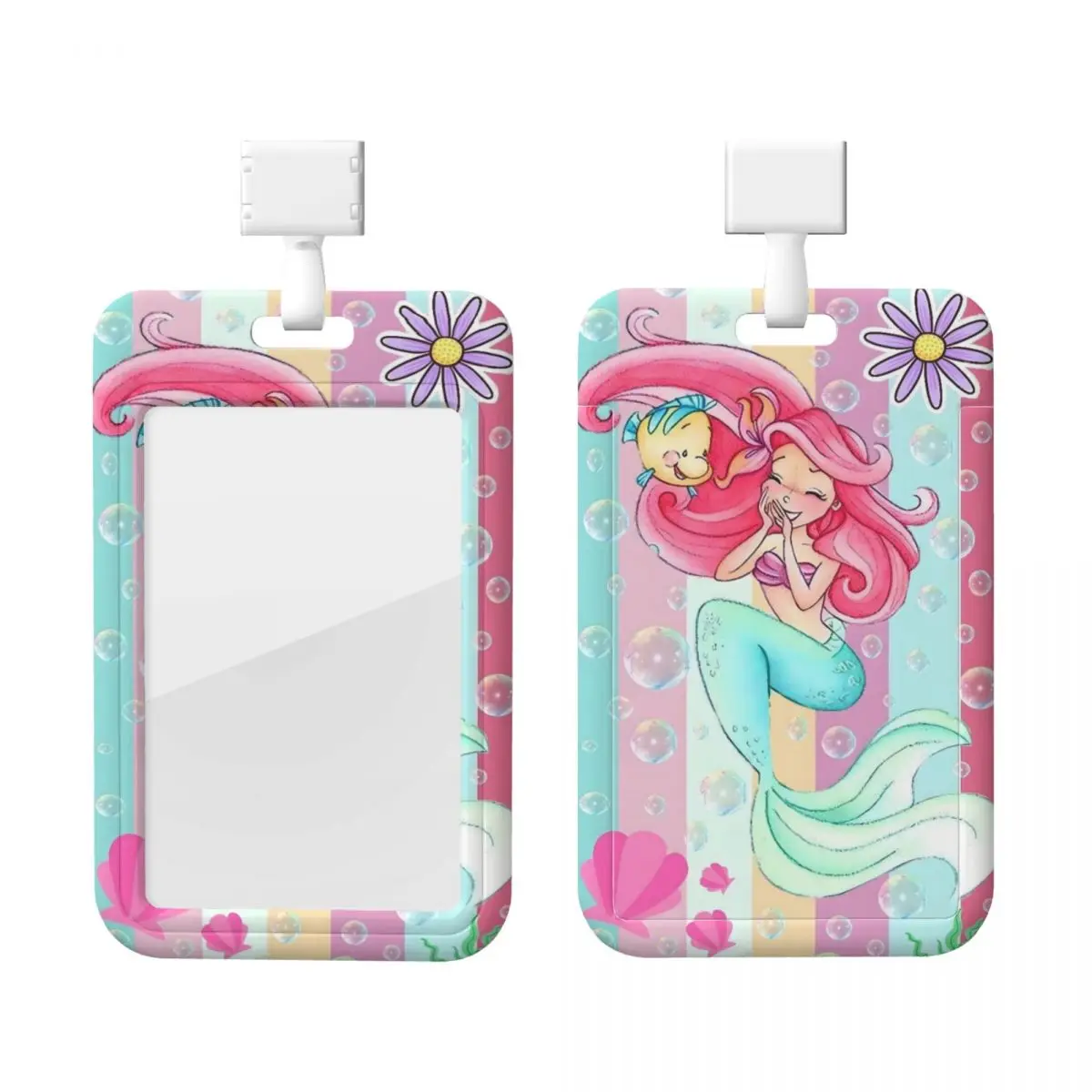 

Custom The Little Mermaid Credit Card Holders Neck Strap Lanyard ID Badge Card Holder Princess Ariel Factories Nurse Card Holder