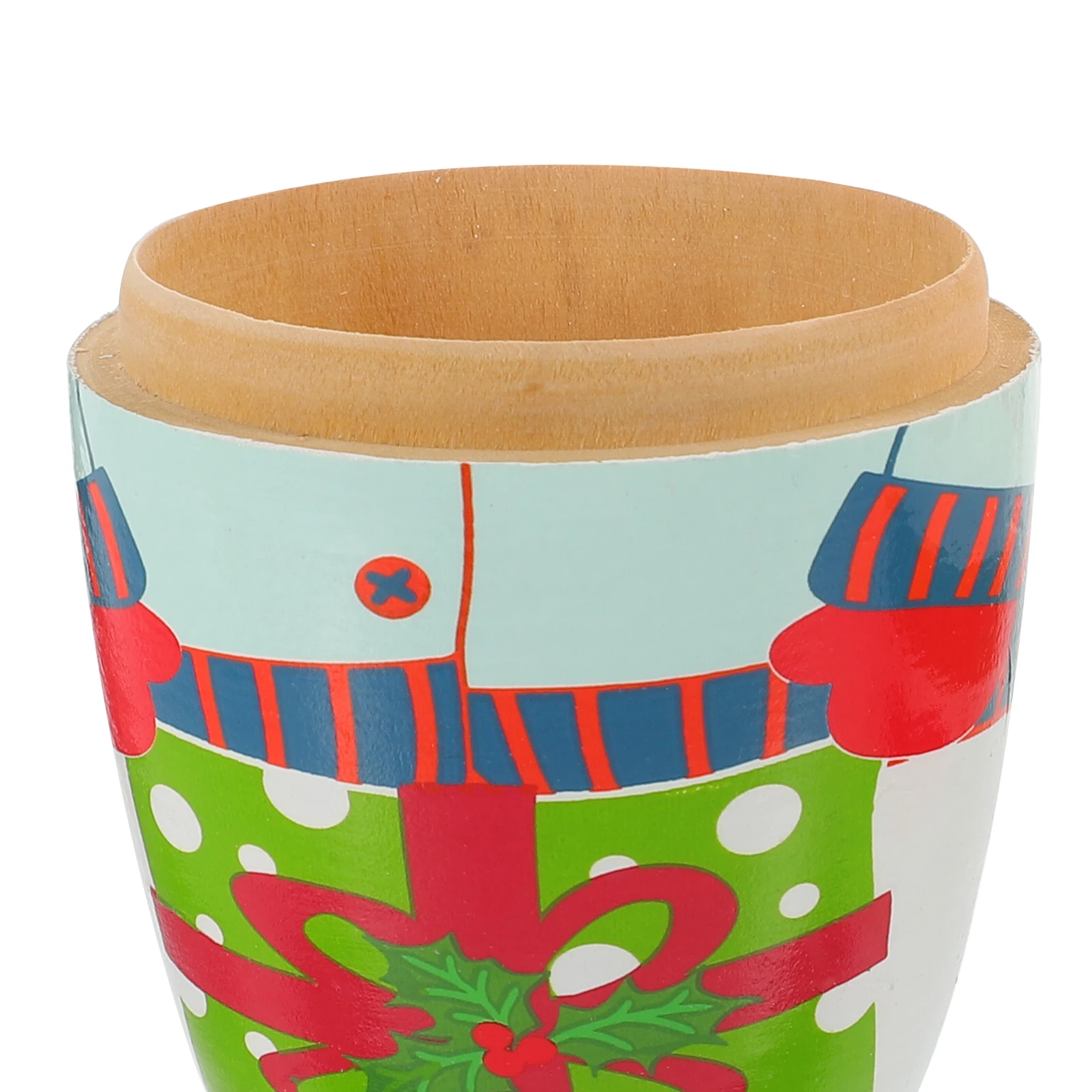 

1Set Christmas Wooden Nesting Snowman Matryoshka Ornament Detachable Stackable Xmas Gift for Kids Christmas Nesting