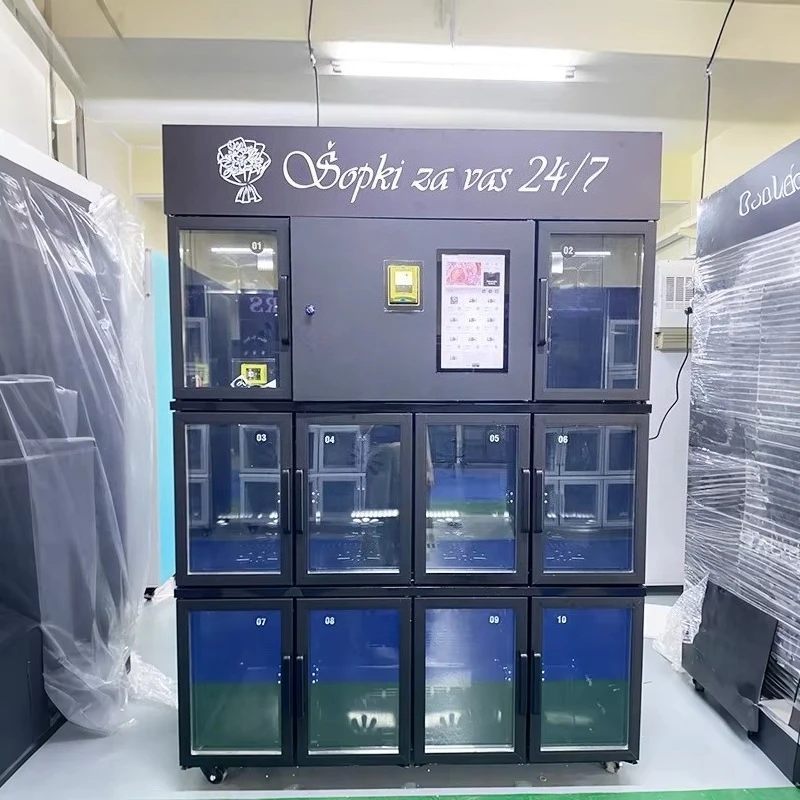 Constant Temperature Locker Flower Vending Machine 15.6 Inch Touchscreen for Fresh Flower Bouquet Preservation