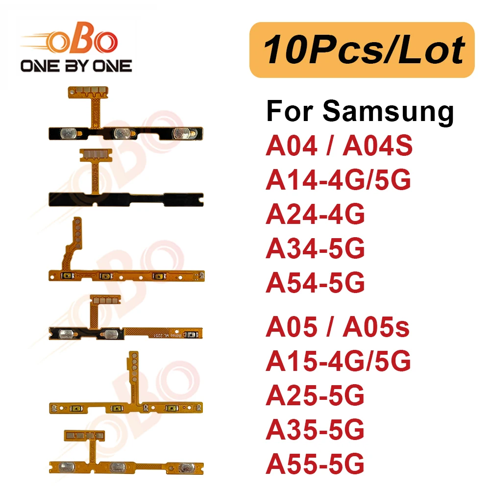 10Pcs Power Switch On Off Volume Side Button Key Flex Cable For Samsung A04 A14 A24 A05 A15 4G A34 A54 A25 A35 A55 5G Repair