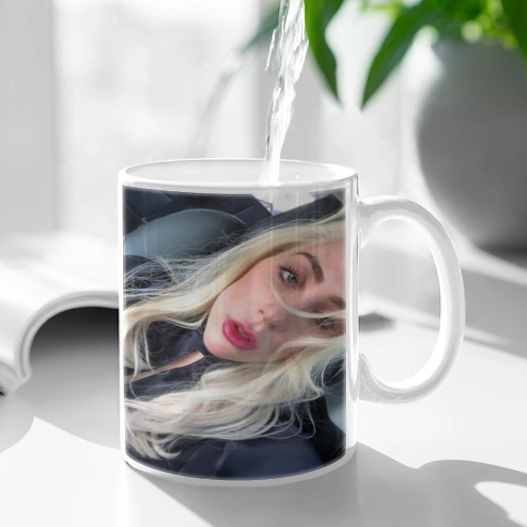 Hot Singer Lady Gaga Classic Anime Ceramic Mugs Coffee Cups Milk Tea Cup ins Oatmeal Breakfast Mug Drinkware Kitchen