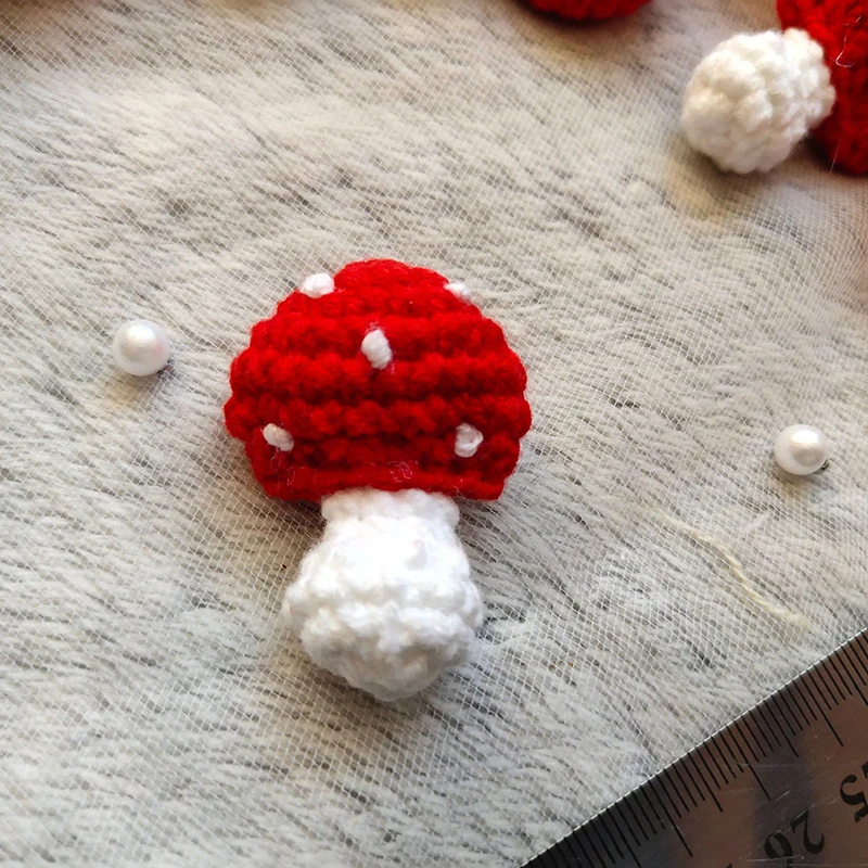 Knitting Wool Crochet  Woven Red Mushroom Hair Accessories Children Hats Scarf Clothes Socks Cartoon DIY Decoration Accessories