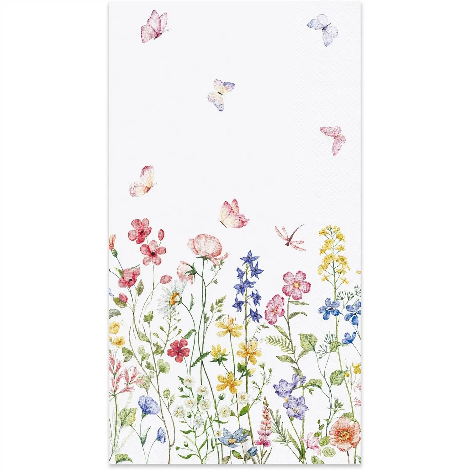 

100 Wildflower Napkins Disposable Paper Hand Towels for Bathroom, Wedding, Baby Shower Decor