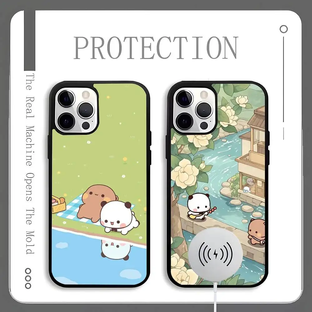 

Cute B-BuBu D-DuDu Phone Case For Magnetic Wireless Charge Cover For iphone 16 15 14 13 12 11 Pro Max Plus Coque