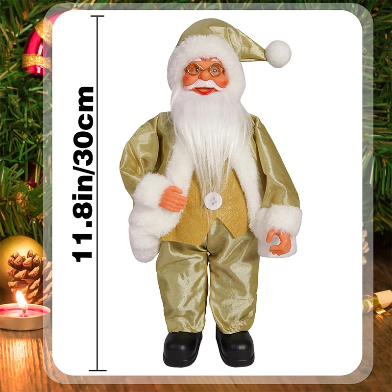 12-inch Christmas Santa Figure Standing Santa Doll Window Decorations Christmas Decorations Christmas Gifts Birthday Gifts image 6