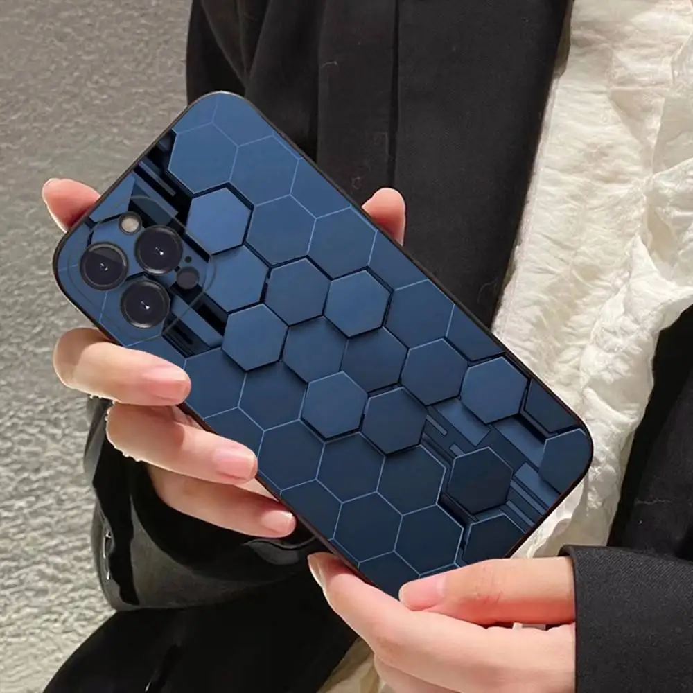 Роскошный силиконовый чехол для телефона в стиле киберпанк с сотовым кубом для iphone 16, 15, 14, 13, 12, 11 Pro Mini XS MAX Plus X Cover