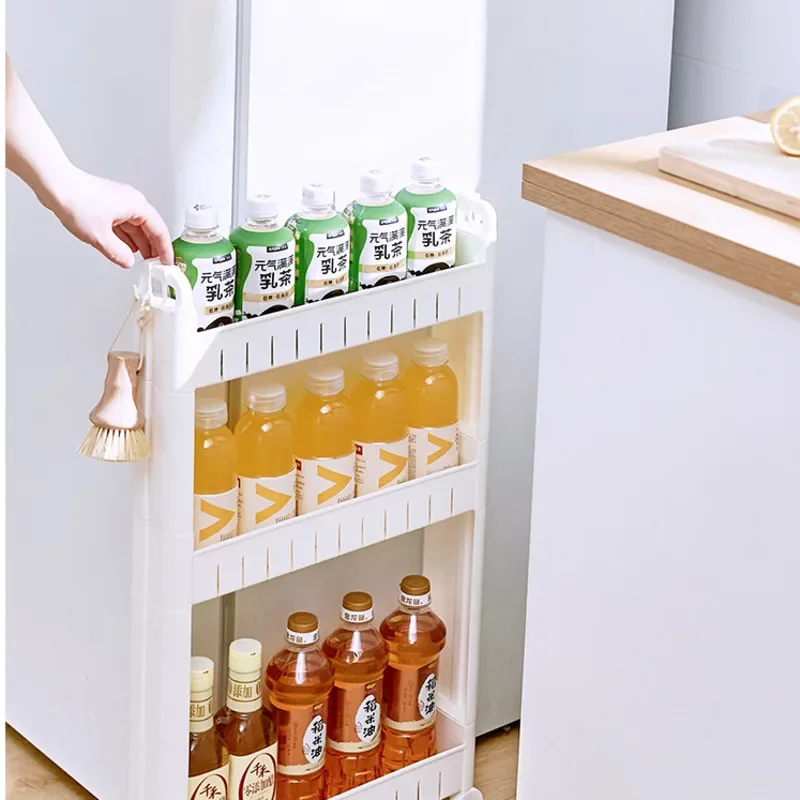 Narrow Seam Storage Trolley Bathroom Rack with 10cm Width for Toilet Side Cabinet  Door Back Shelf Space-Saving Organizer