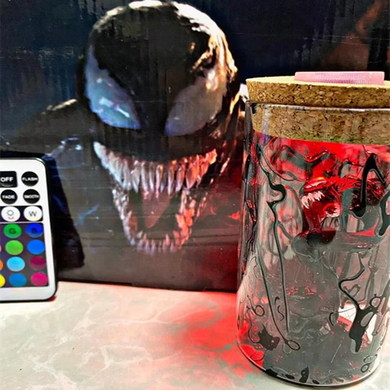 Venom Symbiote  Lab Capsule with Led color changing atmosphere lampVenom Cosplay Black Symbiote Movie Prop Replica