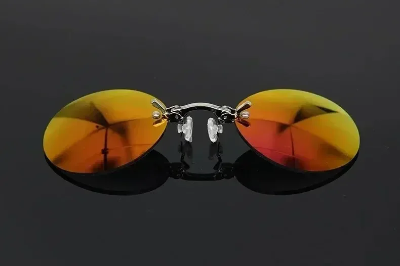  VIEWRING1-2PCS Clip-On-Nasenbrille, runde, randlose Matrix-Morpheus-Sonnenbrille, Mini-Brille ohne Rahmen, Vintage-Herrenbrille – Detail 10