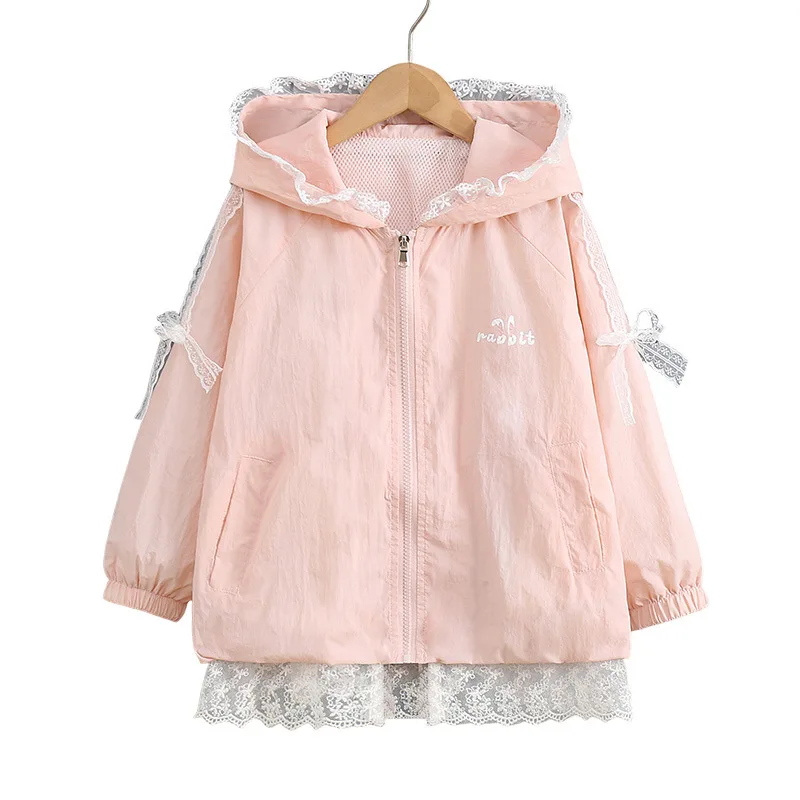 2026 New Fashion Summer Sun Protection Jacket For Medium & Big Girls, Lightweight Thin Kids Air Conditioning Casual Outerwear