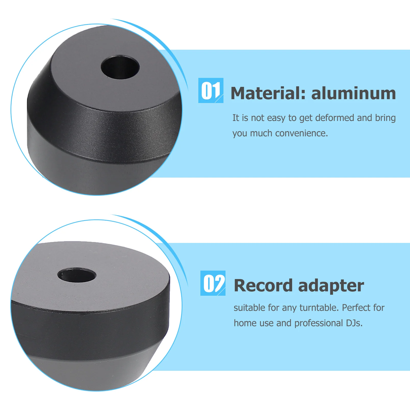 

Aluminum 45 Adapter Premium Vinyl Record Dome Replacement for Turntable Inch Record Player Accessory Metal 45