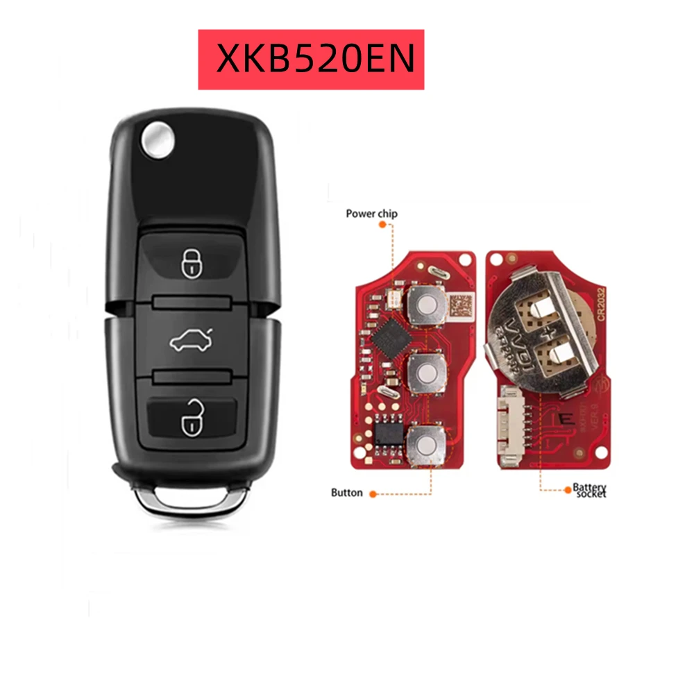 

2 шт. Xhorse XKB520EN второго поколения заменен XKB501EN проводной дистанционный ключ для VW B5 флип 3 кнопки поддерживает беспроводная программа