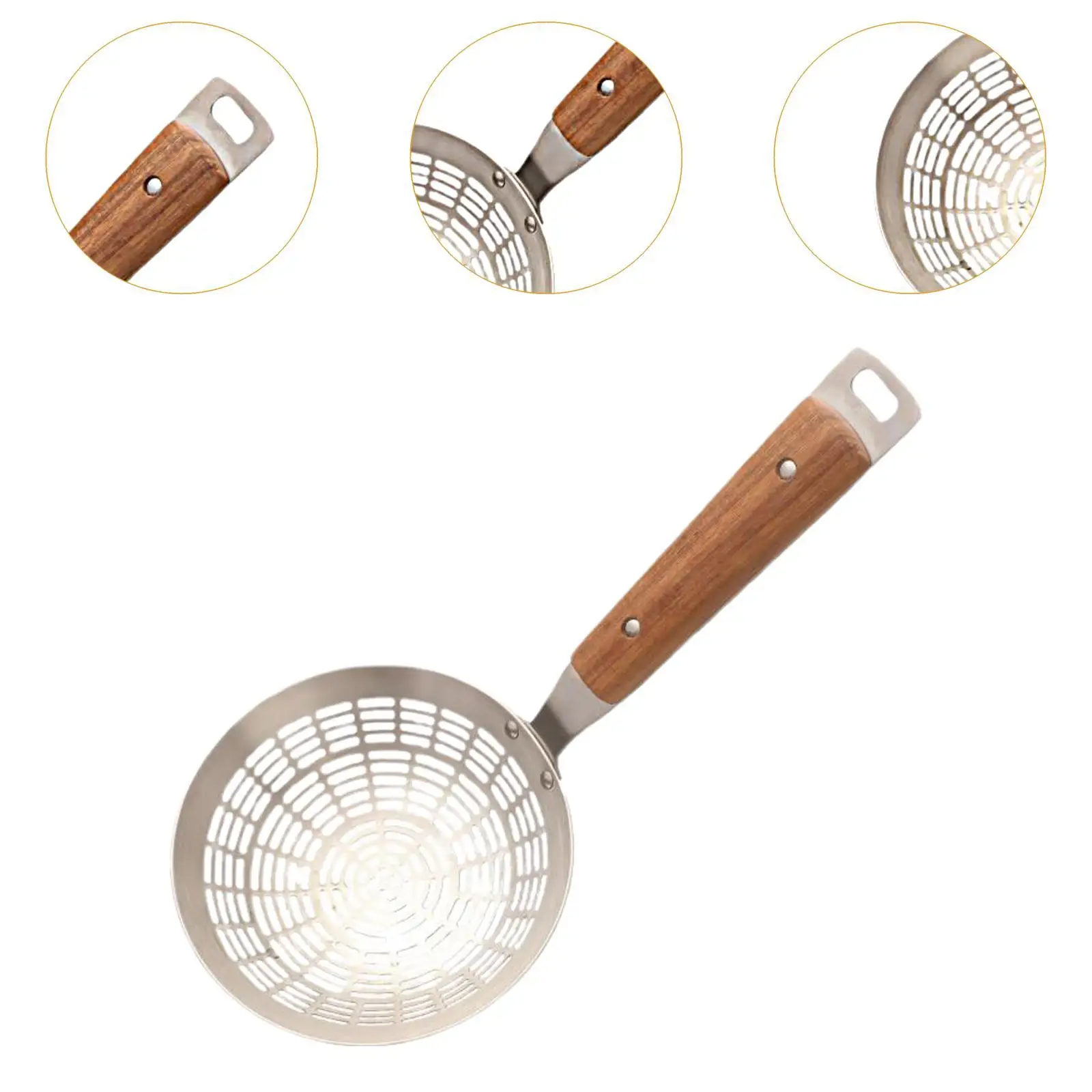 Strainer Ladle Colander Kitchen Utensils Filter Versatile Household Stainless Steel for Frying Fries Home Boiling Dumplings