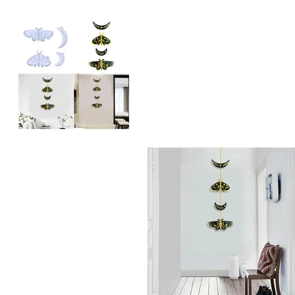 Resin Moulds Moon for Butterfly Epoxy Casting Silicone Mould Pendant Jewelry Making Molds for Handmade Hanging Decoratio