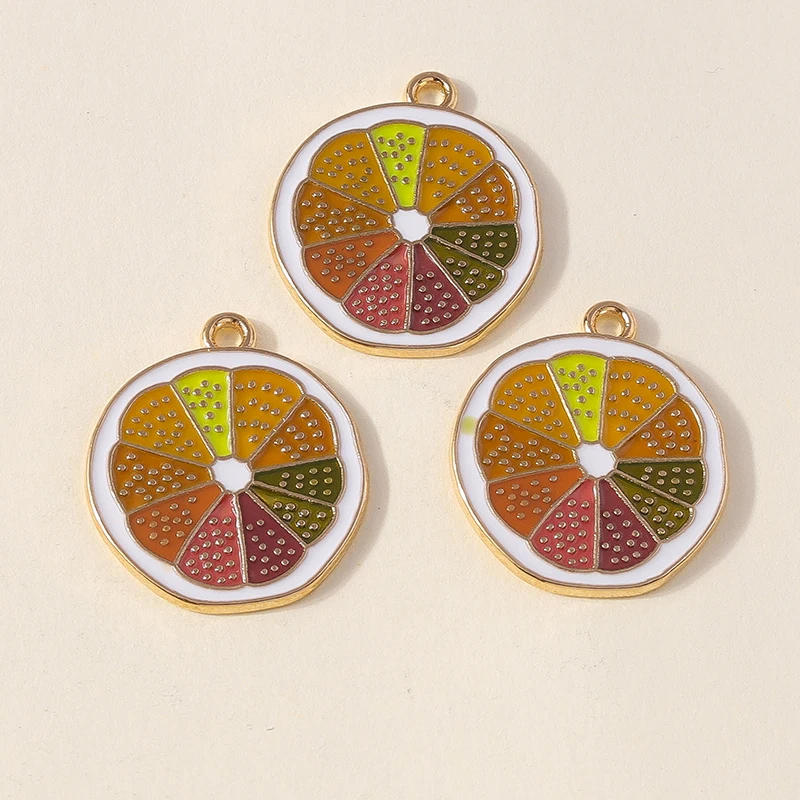 20 Stück Niedliche Frucht-Anhänger, Emaillierte Zitronenscheiben-Charms für Schmuckherstellung, Halsketten, Ohrringe, Armbänder, DIY-Bastelbedarf – Detail 7