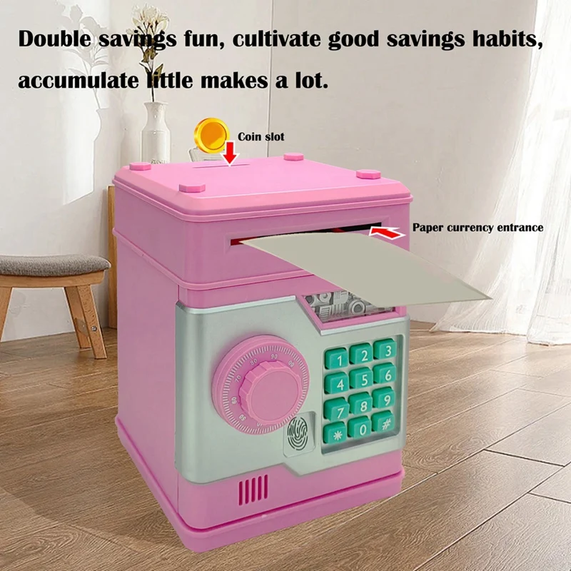 Electronic Piggy Bank ATM Password Money Box Safe Smart Fingerprint Automatic Banking Kids Gift Money Box