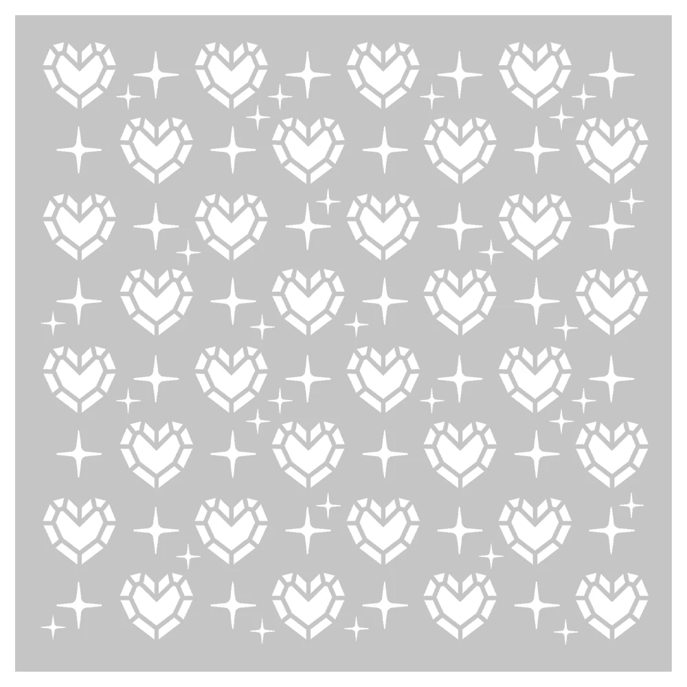 MangoCraft 1PCs Hallow Hearts Plastic Stencils For Decor DIY Scrapbooking Supplies Stencil For Cards Albums Universal Background