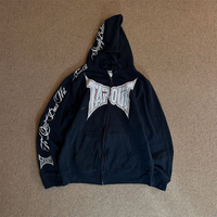 American Street Fashion Oversized Letter Printed Zippered Hoodie Y2k Gothic Hip Hop Men Women Popular Vintage loose Sweatshirt