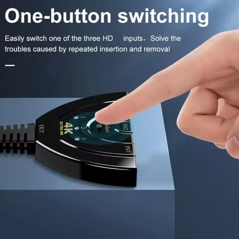 4K*2K 60hz 3D Mini 3 Port 1.4b 4K Video Splitter HDTV-Compatible 3 in 1 out Port Hub for DVD HDTV Xbox PS3 PS4 PS Game Console