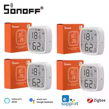 Lot de 4 capteurs de température et d'humidité SONOFF SNZB 02D Zigbee