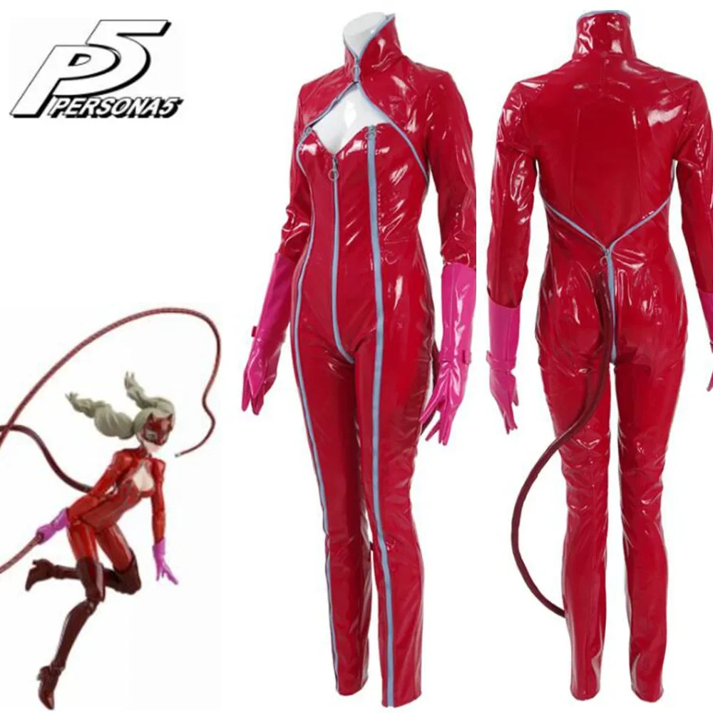 Anime Game  Anne Takamaki Panther Red Tights Cosplay Costume Women Girls Halloween Carnival Costumes PF