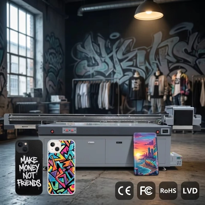 Customized Automatic 2513 UV Inkjet Printer Large Format Rigid Substrate Printing Machine CMYK+W+V