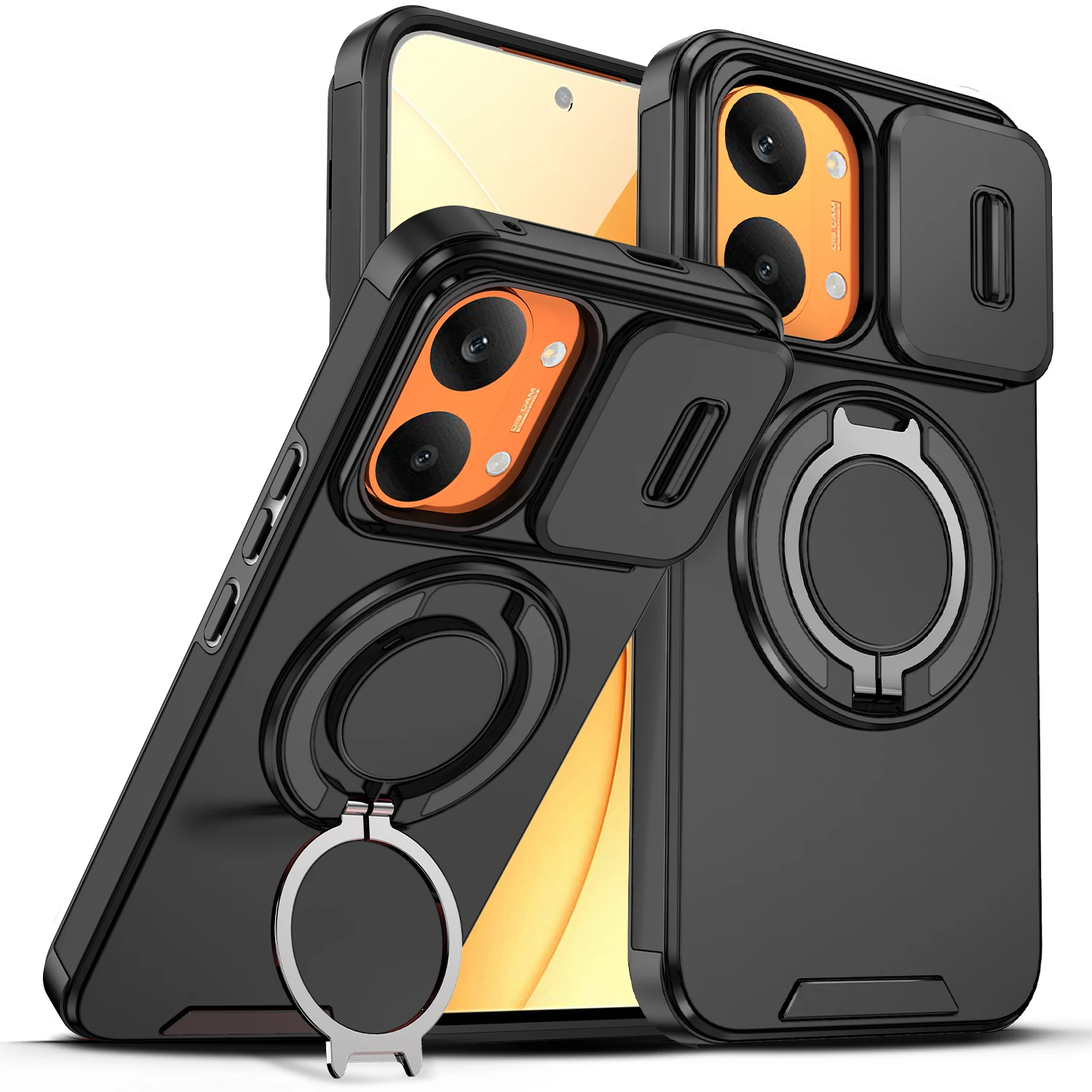 Magnetic Ring Stand Shockproof Case For Xiaomi Poco X8 Pro Max Redmi Turbo 5Max Slide Camera Lens Protection Phone Cover Fundas