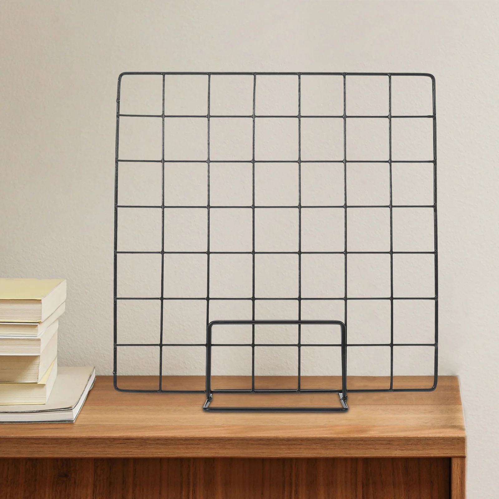 

Grid Display Stand Picture Holder Rack Countertop Metal Hanger Displaying Iron Racks Shelf