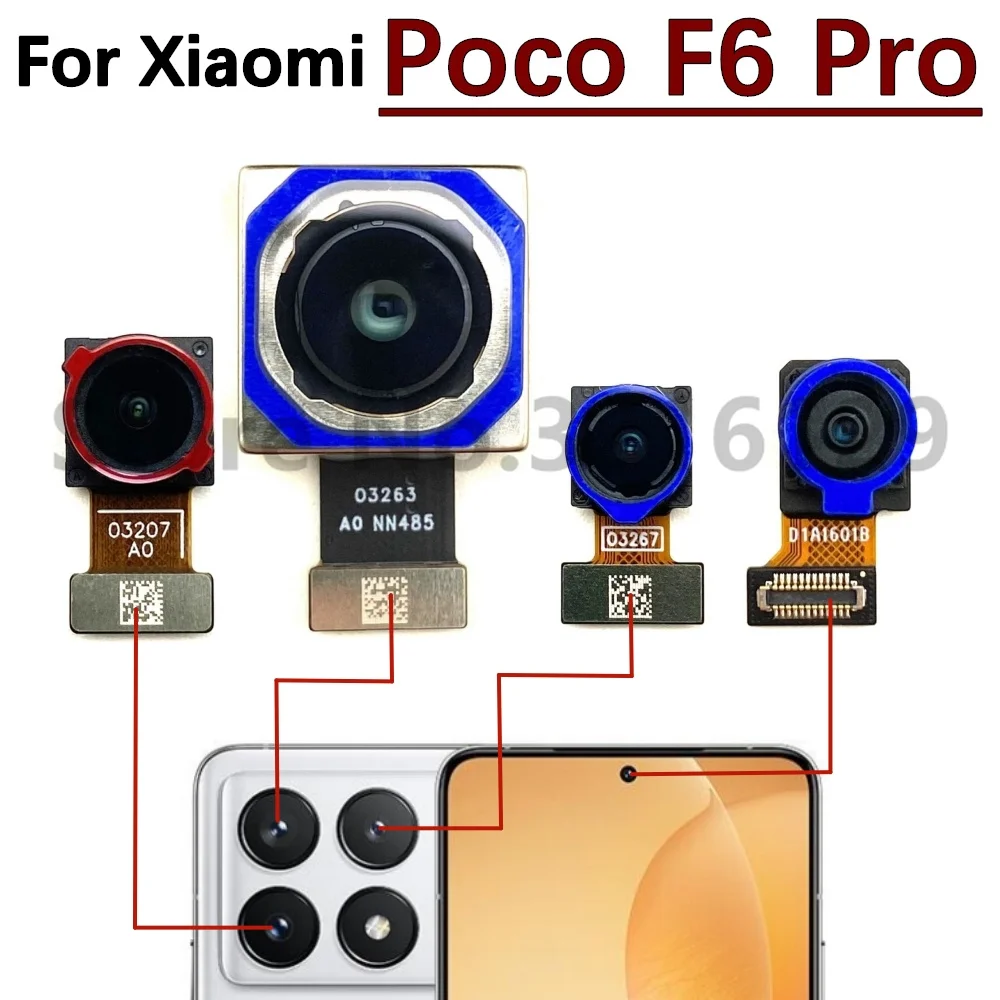 Rear Front Camera For Xiaomi Mi Poco F6 Pro F6pro Backside Facing Frontal Selfie Back Camera Module Replacement Parts