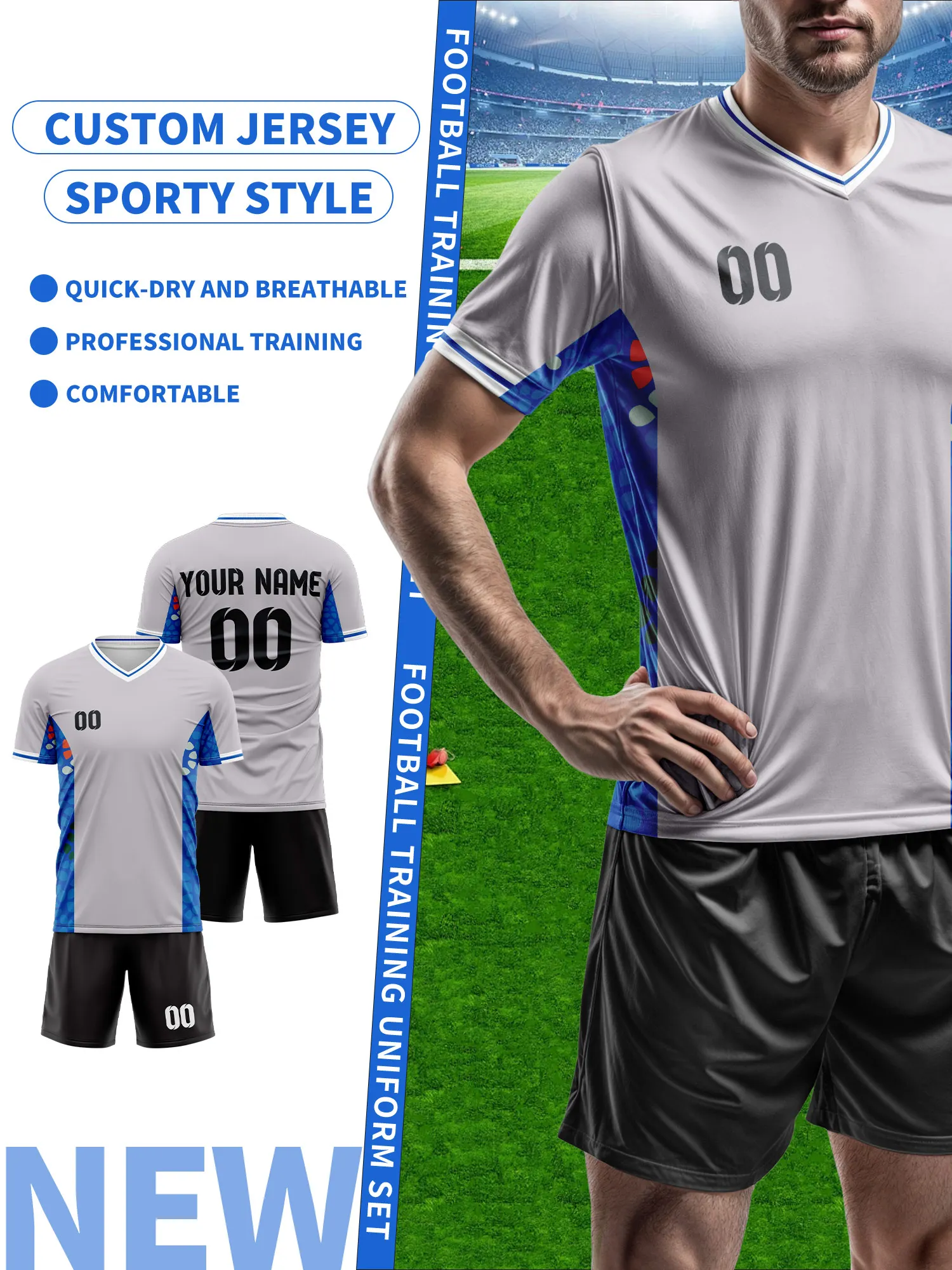 

Создайте свой собственный футбольный джерси | Индивидуальное имя и номер | Дышащая футболка для тренировок по футболу, повседневная футбольная майка на заказ